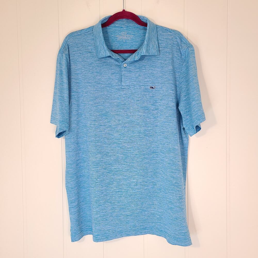Vineyard Vines Performance Golf Polo Shirt Men's Size Large Blue Sports Athletic